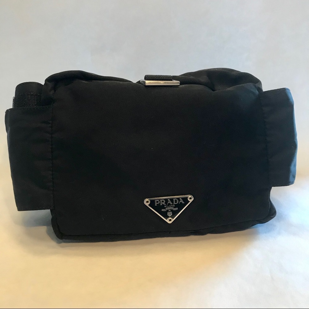 Prada Black Nylon Logo Belt Bag